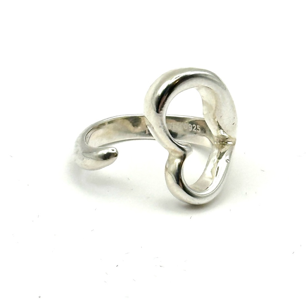 Tiffany & Co Silver Elsa Peretti Open Heart Ring Size 6.25 - Picture 2 of 6
